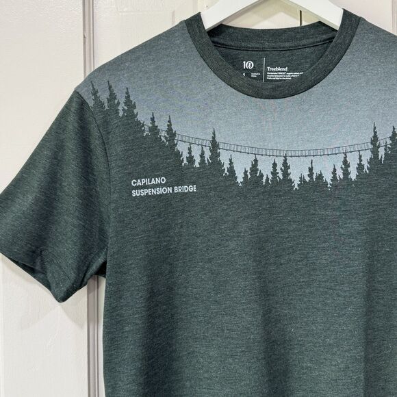 TENTREE Treeblend Organic Tencel Shirt S Capilano Suspension Bridge Forest Green - Picture 4 of 10